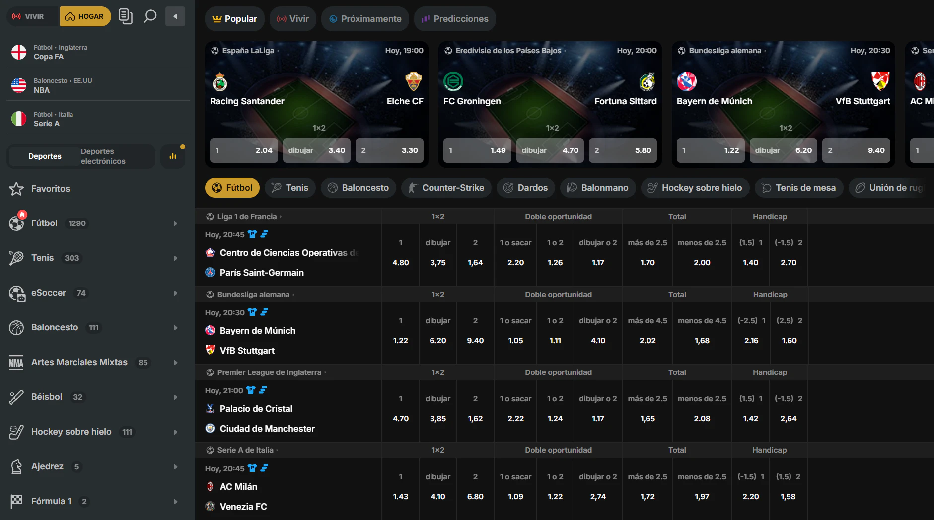 Bull Casino apuestas deportivas y esports